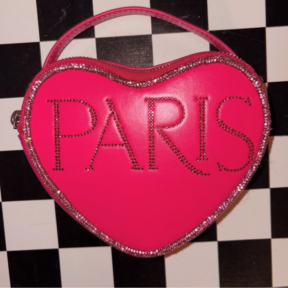 Pink Heart-Shaped Paris Bag